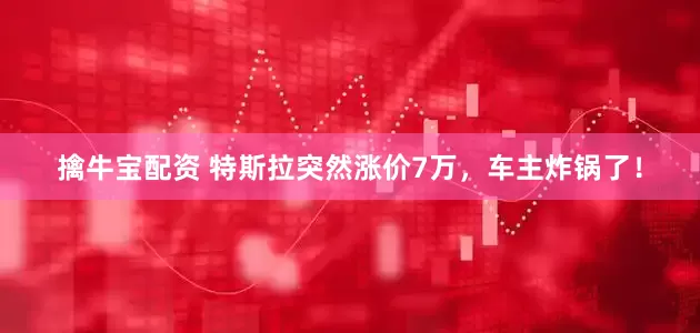 擒牛宝配资 特斯拉突然涨价7万，车主炸锅了！
